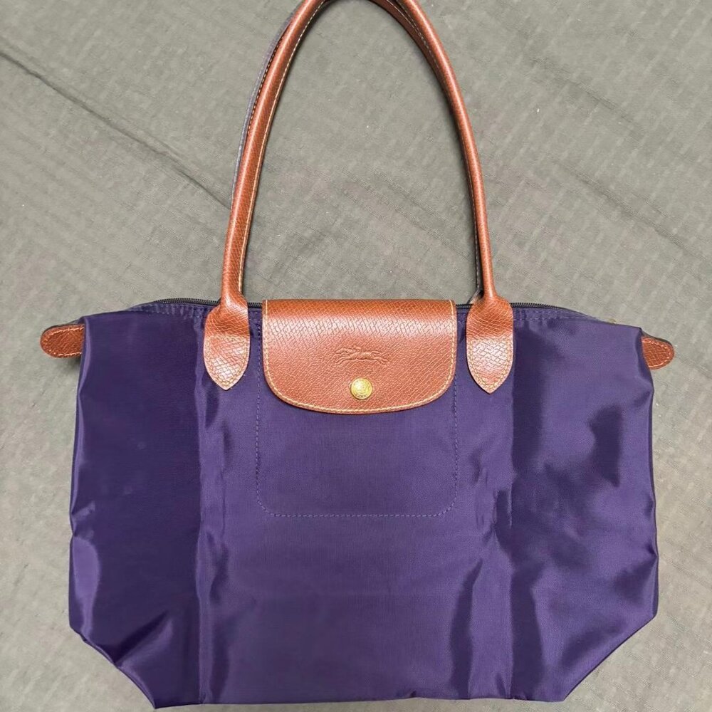 Brand new purple medium Longchamp women's canvas bag